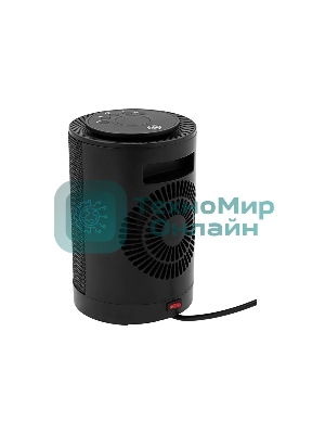 Тепловентилятор керамический Denzel DTFC-1200, черный, 600/1200 Вт, 12 м2, 3 режима, термостат