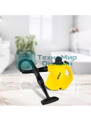 Пароочиститель ручной KITFORT KT-9138-3 черно-желтый, 1050 Вт