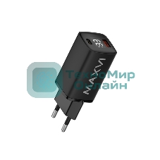 Сетевое зарядное устройство Maxvi A402PD LED 33W, 1xUSB-A, 1xUSB-C, черный