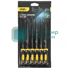 Набор надфилей Deli DL2141 6шт подшипниковая сталь, противоскользящая рукоятка