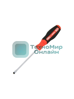 Отвертка шлицевая Deli DL3443 SL5x75мм сталь S2, матовый стержень, двухкомпонентная прорезиненная рукоять