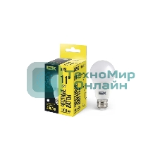 Лампа светодиодная IEK LLE-A60-11-230-40-E27 ECO A60 11Вт грушевидная 4000К белый E27 990лм 230-240В