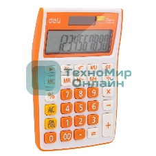 Калькулятор настольный Deli E1238/OR оранжевый 12-разр.