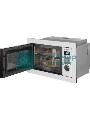 Микроволновая печь встраиваемая Hyundai HBW 2544 WG белый, 25 л, 900 Вт, переключатели - кнопки/поворотный механизм