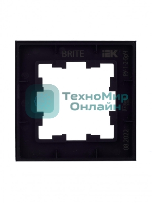 Рамка 1-местная IEK BRITE РУ-1-2-БрЧ стекло черный