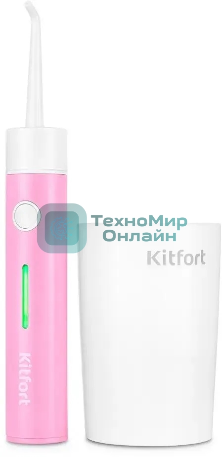 Ирригатор Kitfort КТ-2957-1 розовый/белый, от аккумулятора, 320 мл, 3 режима