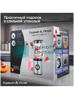 Блендер стационарный Zigmund & Shtain BS-481 D 1200 Вт, металлик