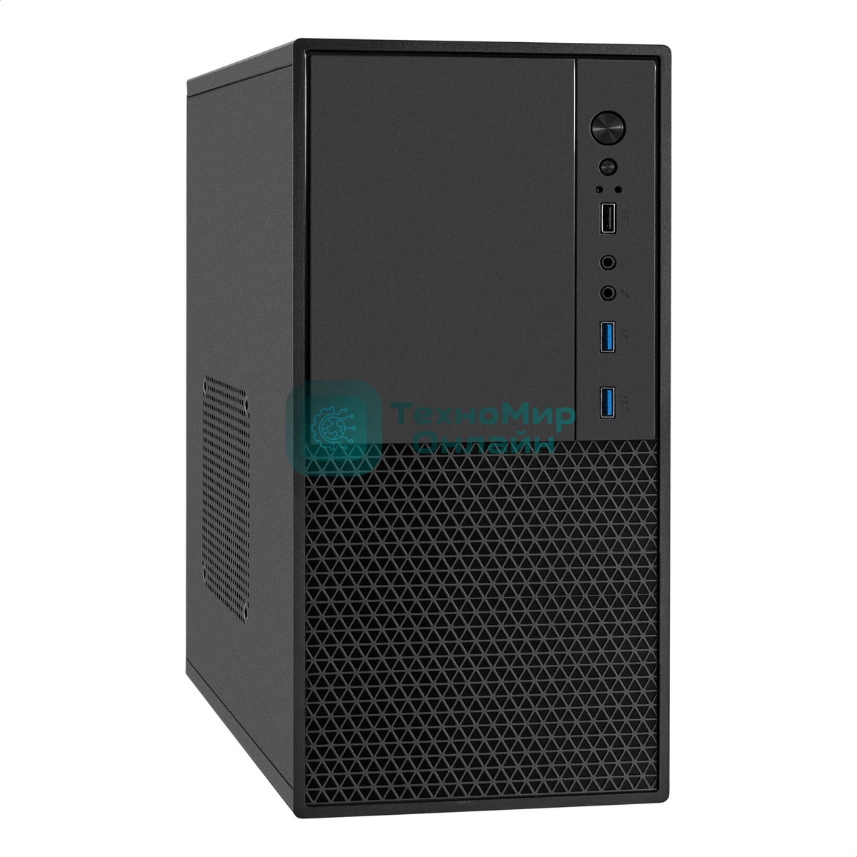 Компьютерный корпус Minitower ExeGate BAA-308MU2-AAA350 (mATX, БП AAA350 с вент. 8см, 1хUSB+2хUSB 3.0, HD Audio, черный)