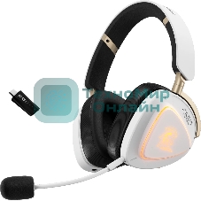 Гарнитура ASUS ROG Delta II KJP белый, беспроводная + проводная, Bluetooth, подсветка, совместимость с PS5, Xbox