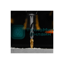 Сверло спиральное по металлу Denzel 10 x 133мм, Р6М5, Golden Tip, многогранная заточка