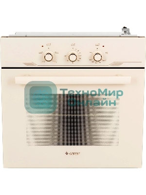 Встраиваеммый газовый духовой шкаф Gefest ДГЭ 621-01 В1, 52л, дверца с 2 стеклами, кремовый