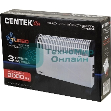 Конвектор Centek CT-6124 белый, 750/1250/2000 Вт, 20 м2, механический термостат