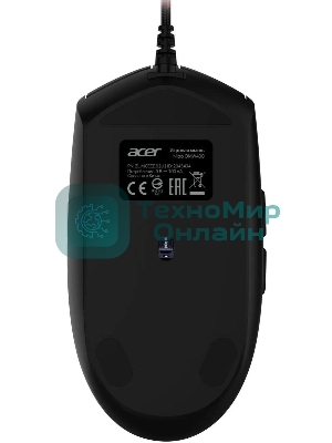 Мышь проводная Acer Nitro OMW400 черный, 6400 dpi, USB, кнопки - 6