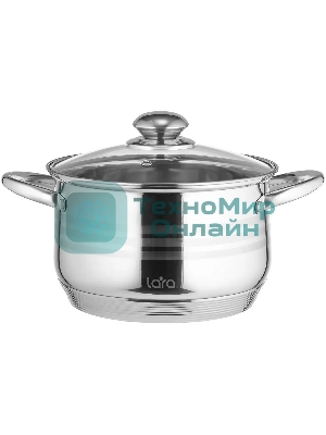 Кастрюля Lara LR02-582 SONATA 20x12,5 см, 3.9 л, нержавеющая сталь, с крышкой