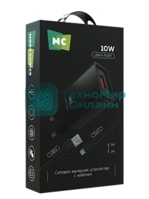 Сетевое зарядное устройство MORE CHOICE (4620202555724) NC07a СЗУ 1USB 2.0A для Type-C, черный
