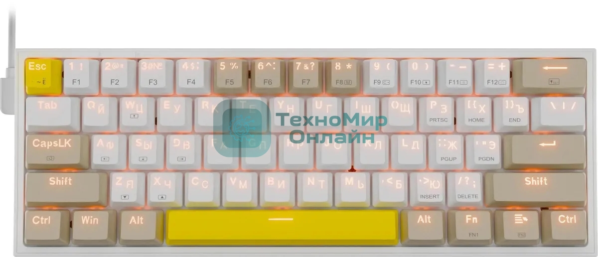 Клавиатура Redragon Fizz проводная, USB Type-A, белый