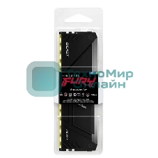Оперативная память Kingston Fury Beast, DDR4, 16GB (1x16GB), 3600MHz, CL18, DIMM, с радиатором, RGB, черный