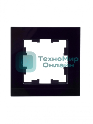Рамка 1-местная IEK BRITE РУ-1-2-БрЧ стекло черный