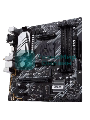 Материнская плата ASUS PRIME B550M-A WIFI II, AM4, AMD B550, 4xDDR4, 4xSATA, 2xM.2, 1xPCI-E 4.0 x16, 2xPCI-E x1, 1xDVI-D, 1xHDMI, 1xVGA, 1x 1Gb LAN, 2xUSB-A 3.2 Gen 2, 4xUSB-A 3.2 Gen 1, 3x3.5 мм, 7.1, Micro-ATX