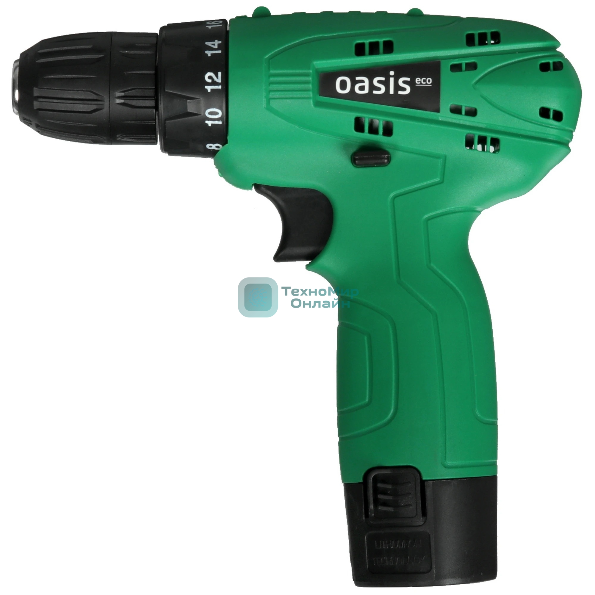 Дрель-шуруповерт Oasis AS-12V Eco, 12 В, 1,5 Ач, 24 Нм, щеточный