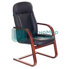 Кресло компьютерное Бюрократ T-9923WALNUT-AV/BL черный, кожа, низкая спинка