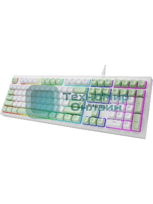 Клавиатура Defender Karon GK-129 проводная, USB Type-A, белый/зеленый