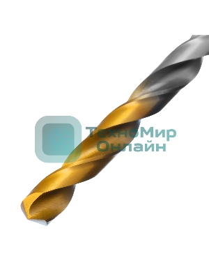 Сверло спиральное по металлу Denzel 7,0 х 156 мм, Р6М5, Golden Tip, удлиненное