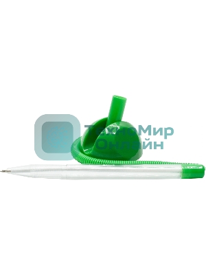 Ручка шариковая Silwerhof ECO зеленый, d=0.7мм, синие чернила, на подставке, сменный стержень, линия 0.5мм круглая