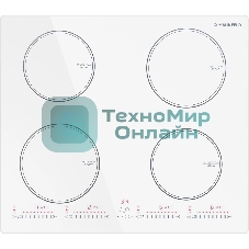 Индукционная варочная панель Maunfeld CVI594SWH, конфорок: 4 шт., стеклокерамика, независимая, белый