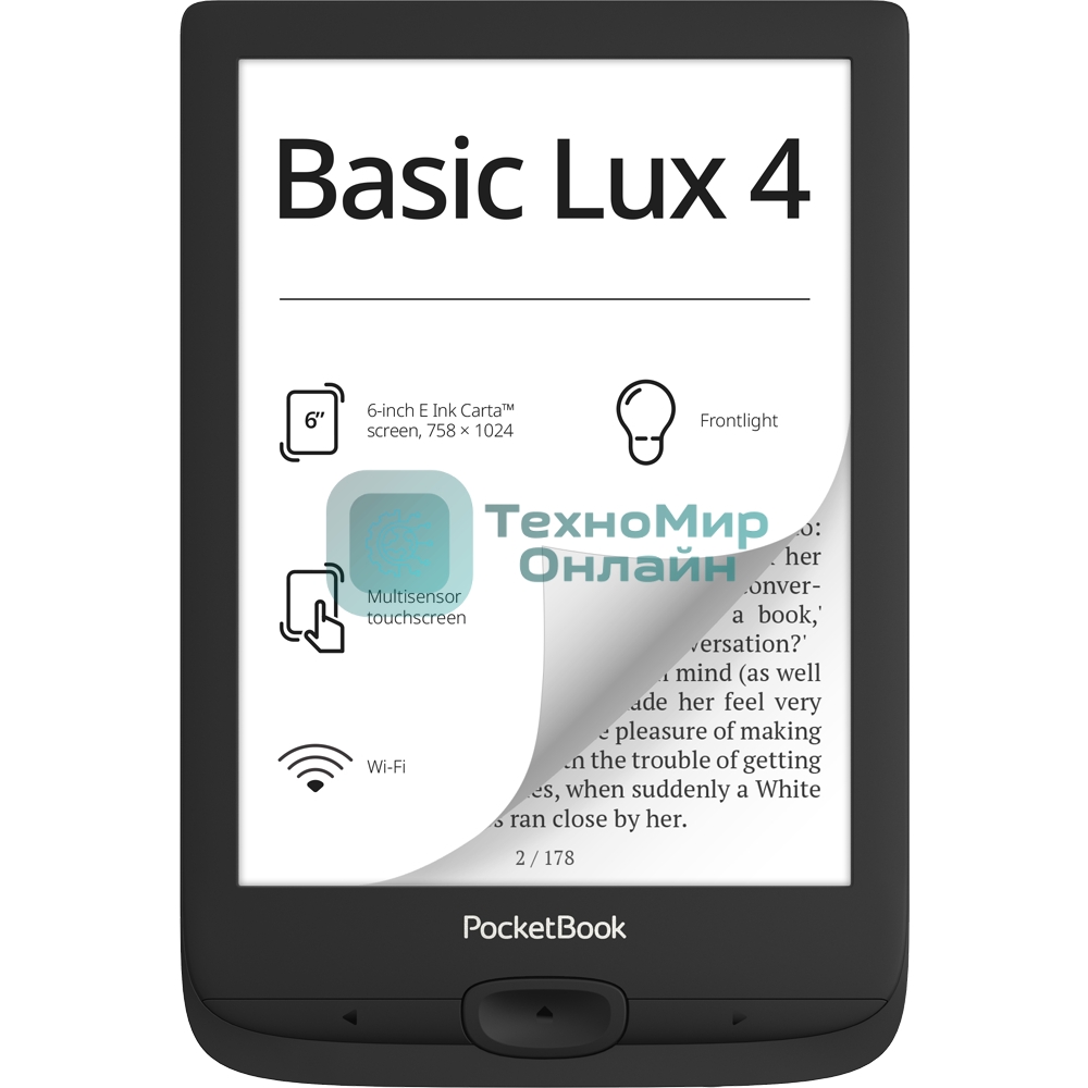 Электронная книга PocketBook 618 Basic Lux Ink черный (PB618-P-WW)