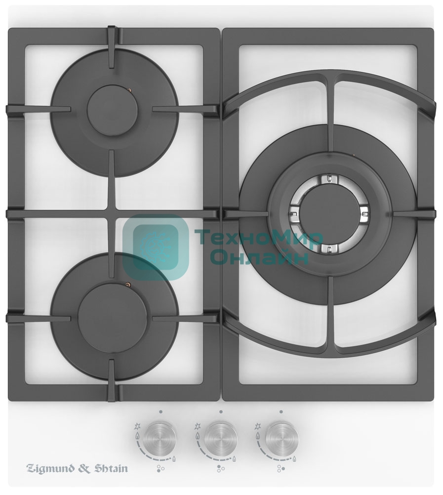 Газовая варочная панель Zigmund & Shtain M 26.4 W независимая, белый