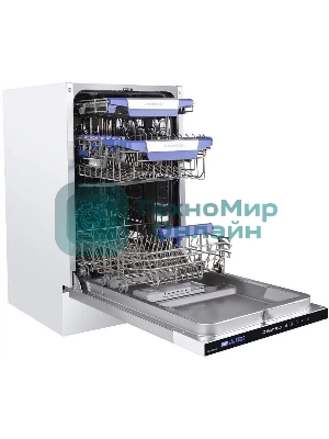 Встраиваемая посудомоечная машина Maunfeld MLP-08IMR, белый/черный, 44.5 см, 10 компл., 47 дБ, класс A++