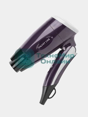 Фен Galaxy Line GL 4338 фиолетовый, 1200 Вт, компактный