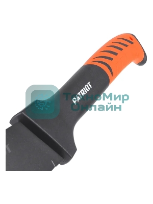 Секач Patriot PB-521. 521 мм, ПТФЭ (Teflon) покрытие, 52 HRC, пила, PP+TPR рукоять, ножны