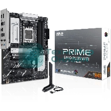 Материнская плата ASUS PRIME B840-PLUS WIFI, AM5, AMD B840, 4xDDR5, 4xSATA, 3xM.2, 1xPCIe 4.0 x16, 1xPCIe 3.0 x16, 2xPCIe 3.0 x16, 1xPCIe 3.0 x1, 1xDP, 1xHDMI, 1x 2.5Gb LAN, 8xUSB-A, 3x3.5 мм, 7.1, ATX