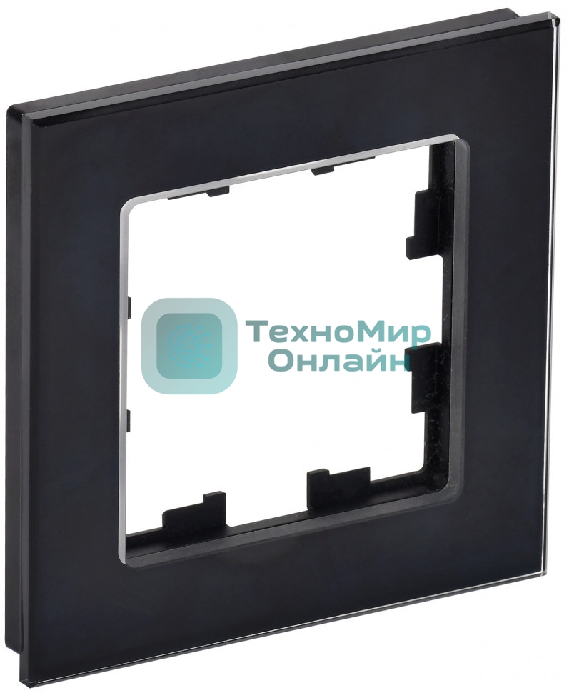 Рамка 1-местная IEK BRITE РУ-1-2-БрЧ стекло черный