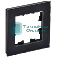 Рамка 1-местная IEK BRITE РУ-1-2-БрЧ стекло черный