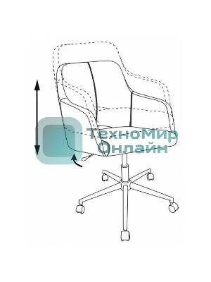 Кресло компьютерное Бюрократ CH-380SL янтарный Italia 9, крестовина металл хром