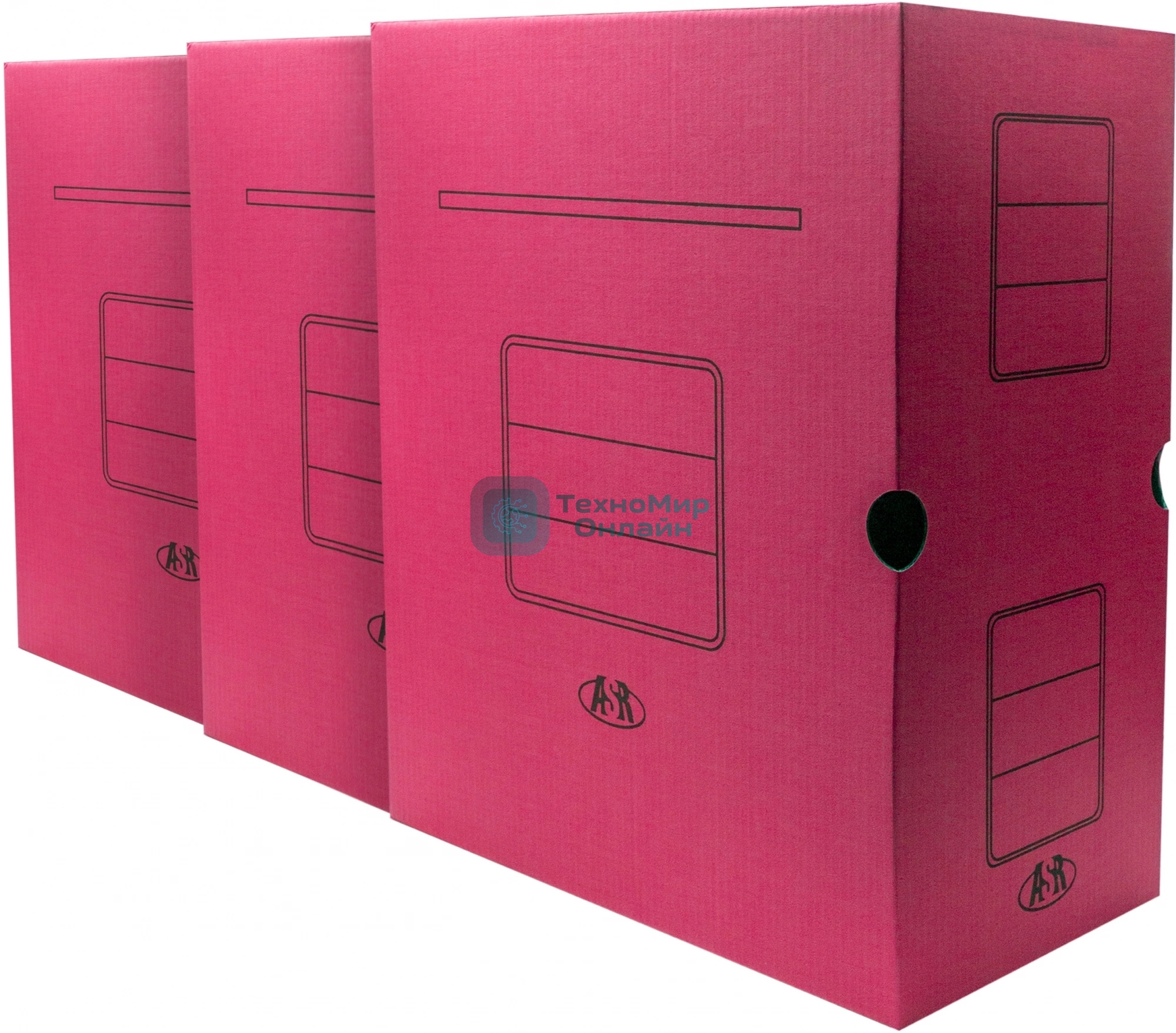 Короб архивный Silwerhof 1914769 микрогофрокартон корешок 150мм, красный (упаковка: 3шт)