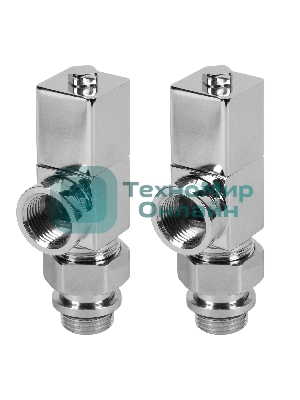 Набор дизайн-вентилей, CUBE, осевой (хром) 1/2