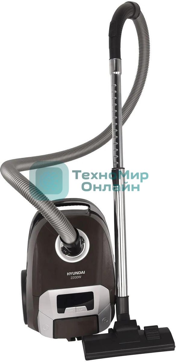 Пылесос Hyundai HYV-B4055 темно-коричневый, 380/2000 Вт, уборка сухая, пылесборник мешок 2.5 л