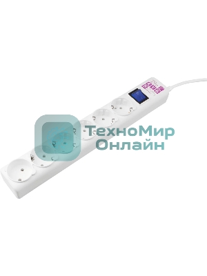 Сетевой фильтр PowerCube Фильтр-удлинитель (SPG(5+1)-16B-5M) 6 розеток, 5м,16А/3,5 кВт, белый