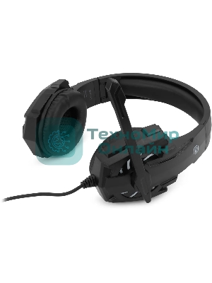 Гарнитура Oklick HS-L355G чёрный, проводная, 3.5 мм, подсветка