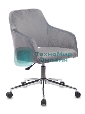 Кресло офисное Бюрократ CH-380SL серая жемчужина Italia 26, крестовина металл хром