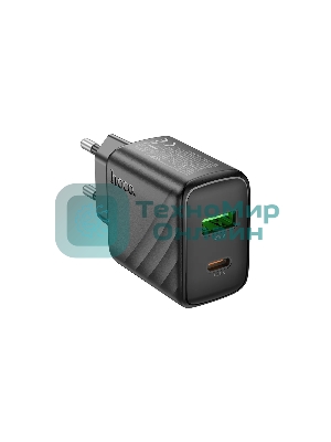 Сетевое зарядное устройство Hoco 30Вт, 3А, QC3.0/PD, 1хUSB, 1хType-C, CS23A, черный, коробка