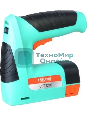 Степлер аккумуляторный Sturm! CET1201 скобы тип 53: 11.4мм 4-10мм гвозди тип 47: 14мм