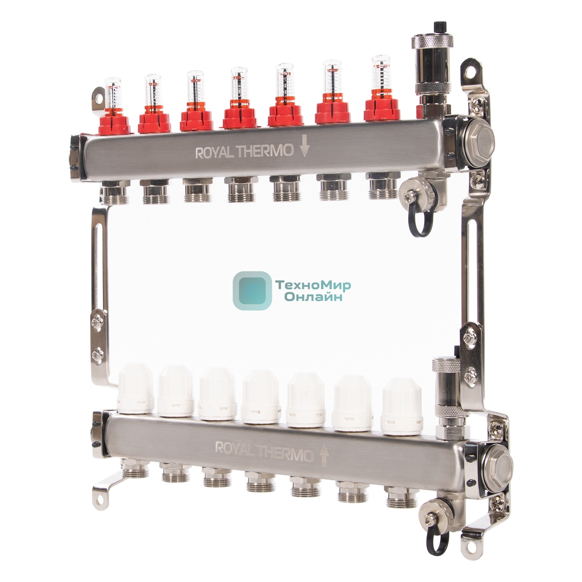 Коллектор Royal Thermo нерж. в сборе с расходомерами 1