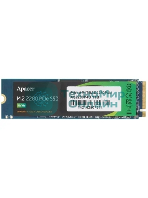 Накопитель SSD Apacer AS2280P4U, 1Tb, M.2 2280, PCIe 3.0 x4, NVMe, R/W 3500/3000