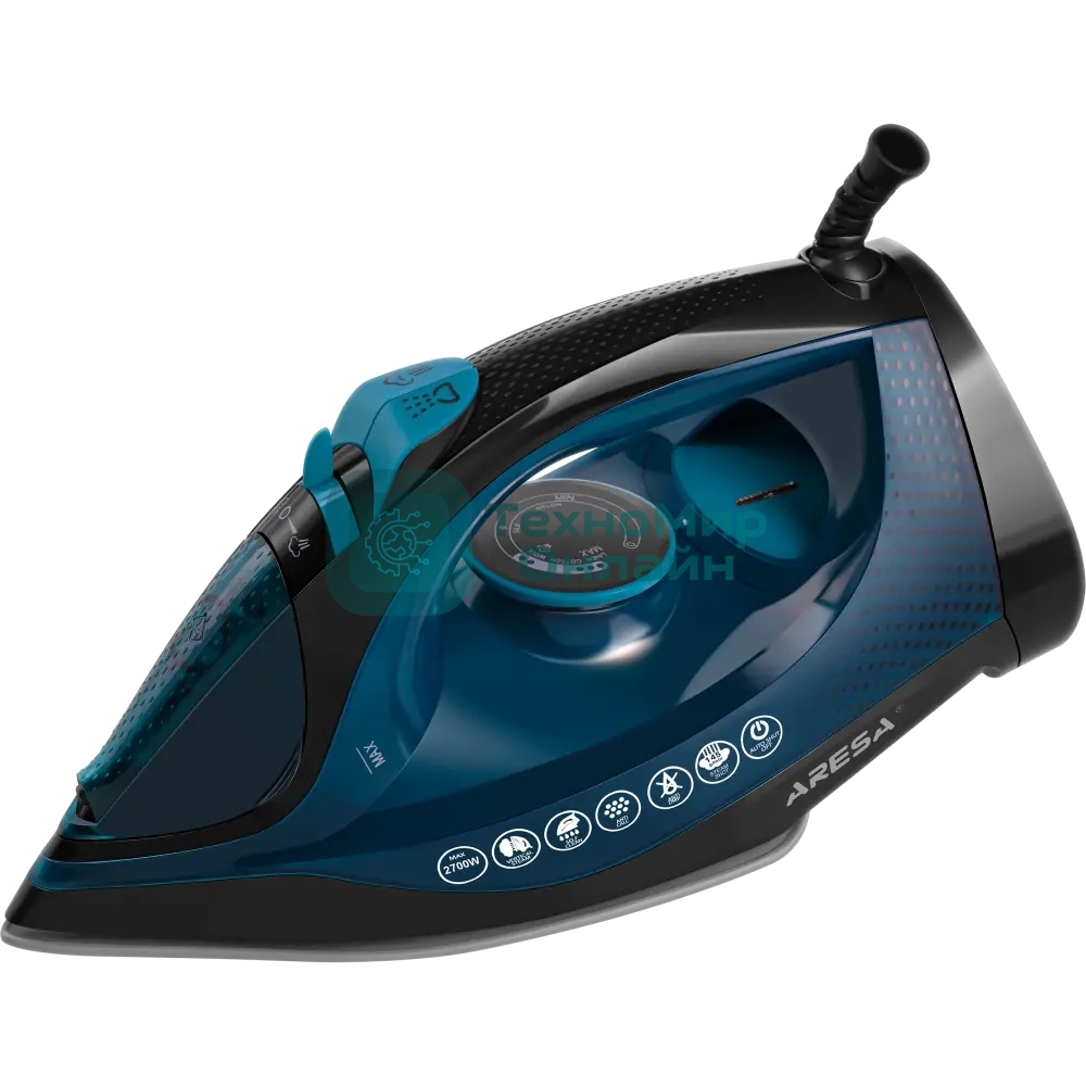 Утюг Aresa AR-3127 синий/черный, 2700 Вт, 45 г/мин, 145 г/мин, 320 мл
