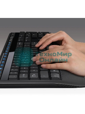 Комплект клавиатура+мышь Logitech MK345 беспроводной, USB, 1000 DPI, чёрный/серый